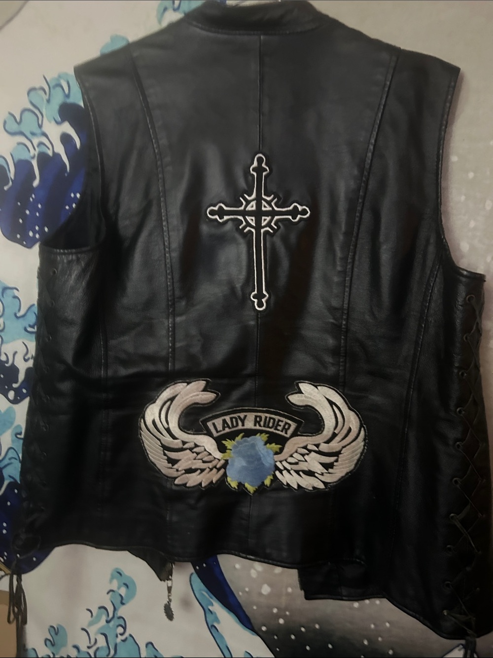 Newport News Black Leather Sleeveless Vest - Picture 5 of 5